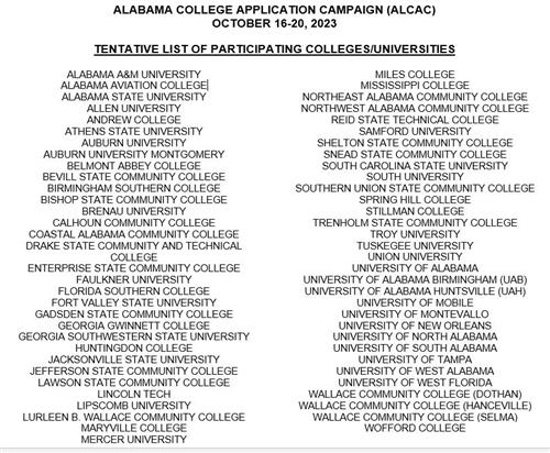 Colleges Participating